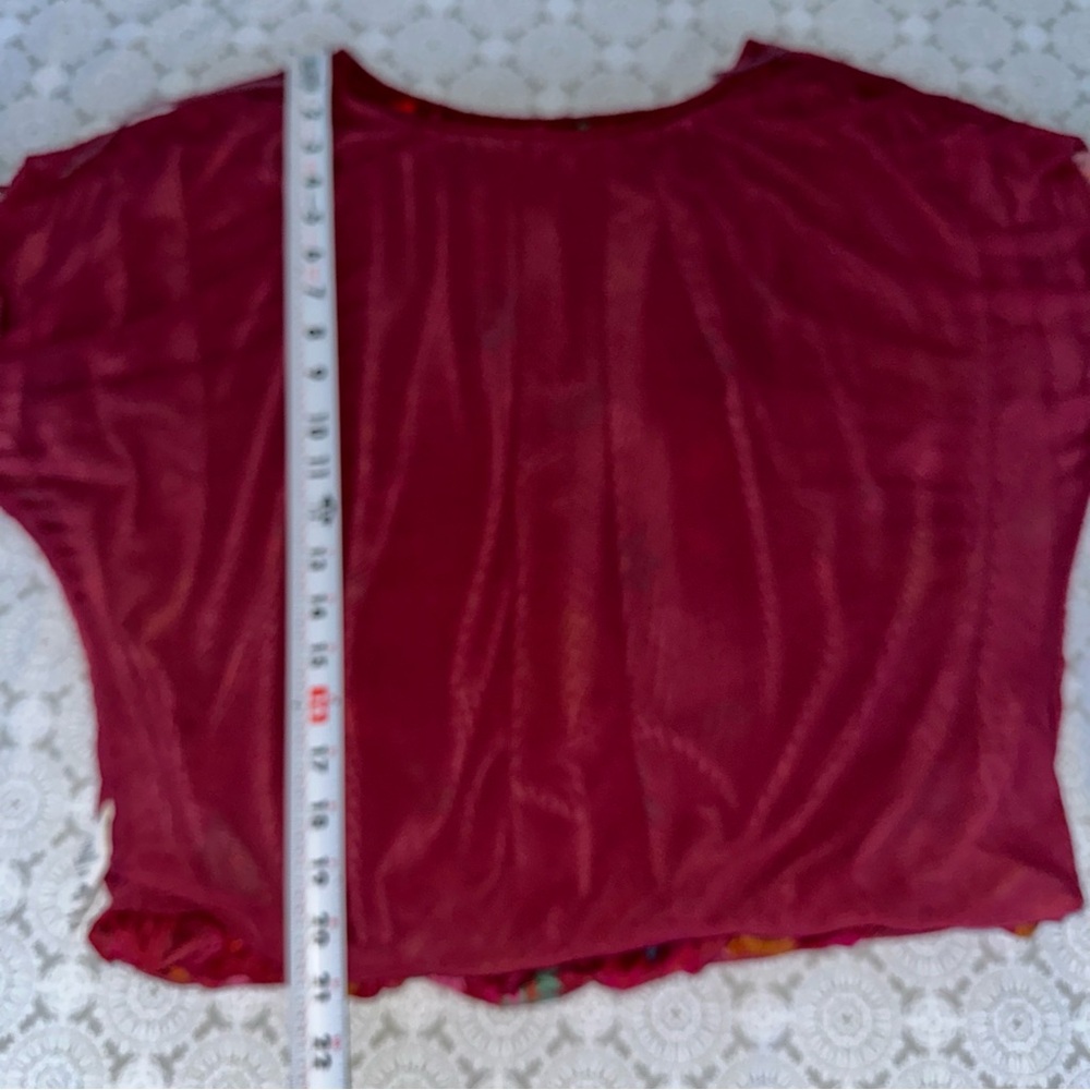 Free People Burgundy Floral Peasant Blouse - Picture 8 of 12